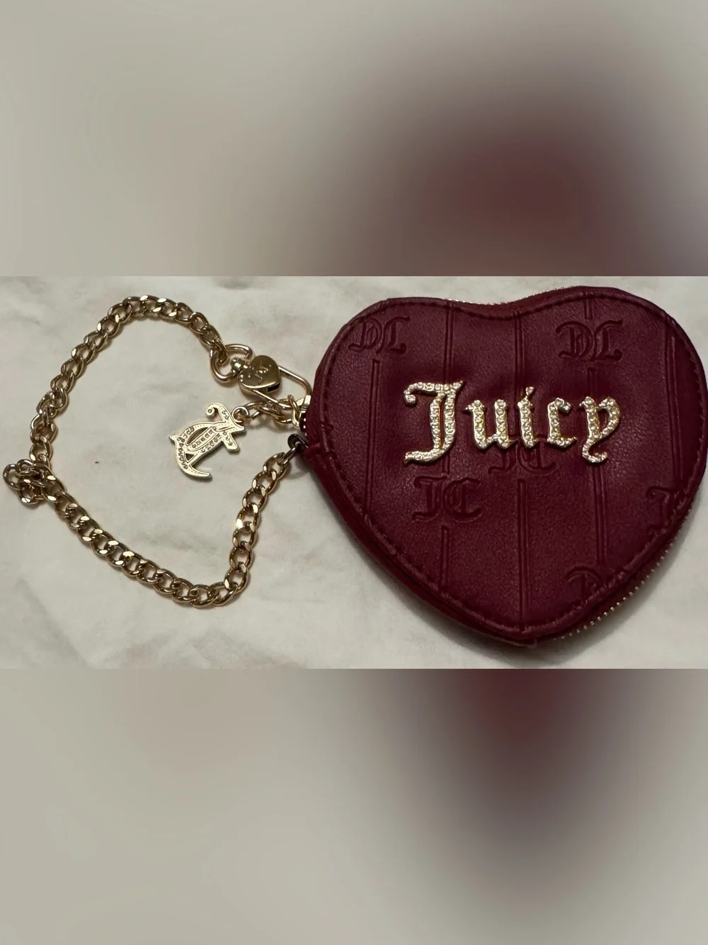 Juicy Couture Adorable Fuchia Small Holder with Gold Chain